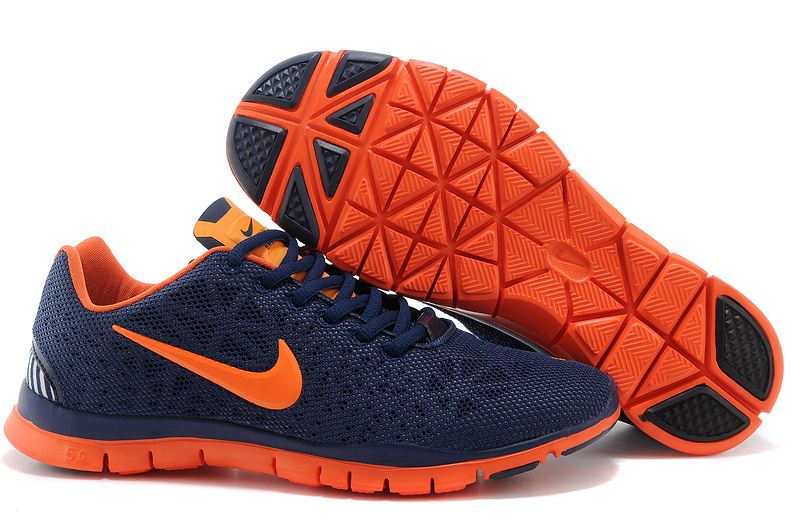 Nike Free Tr Fit 3 Respirer Nike Chaussures Libres 5.0 Trainning Bleu Orange Fonce